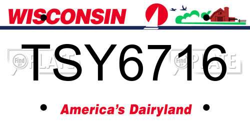 TSY6716 Wisconsin License Plate