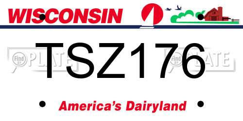 TSZ176 Wisconsin License Plate