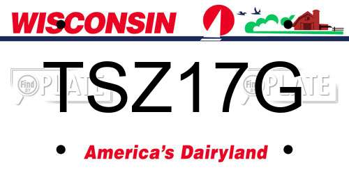 TSZ17G Wisconsin License Plate