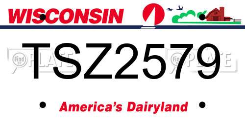 TSZ2579 Wisconsin License Plate