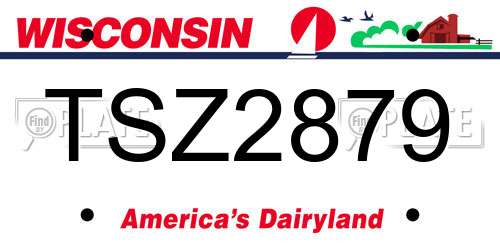 TSZ2879 Wisconsin License Plate