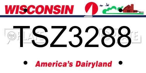 TSZ3288 Wisconsin License Plate