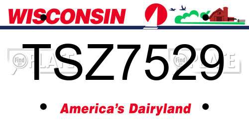 TSZ7529 Wisconsin License Plate