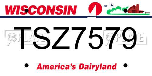 TSZ7579 Wisconsin License Plate