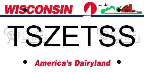 TSZETSS Wisconsin License Plate