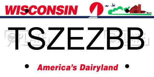 TSZEZBB Wisconsin License Plate