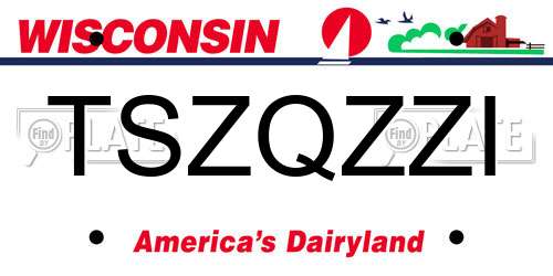 TSZQZZI Wisconsin License Plate