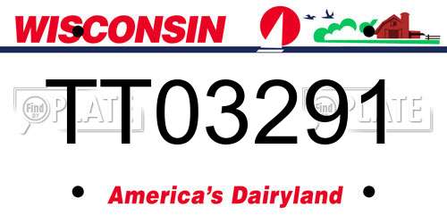 TT03291 Wisconsin License Plate