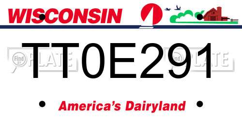 TT0E291 Wisconsin License Plate