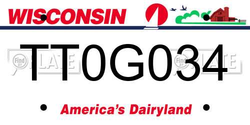 TT0G034 Wisconsin License Plate
