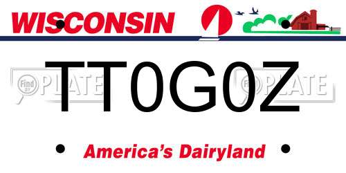 TT0G0Z Wisconsin License Plate