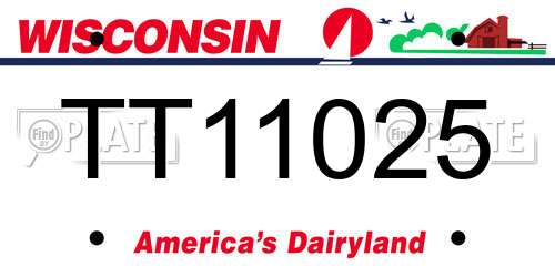 TT11025 Wisconsin License Plate