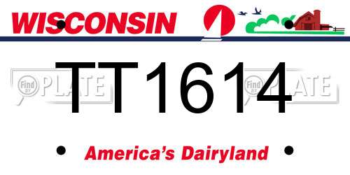 TT1614 Wisconsin License Plate