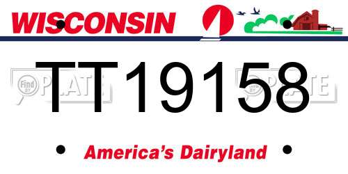 TT19158 Wisconsin License Plate