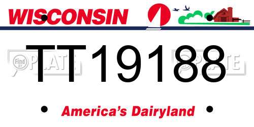 TT19188 Wisconsin License Plate