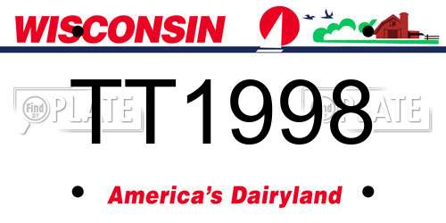 TT1998 Wisconsin License Plate