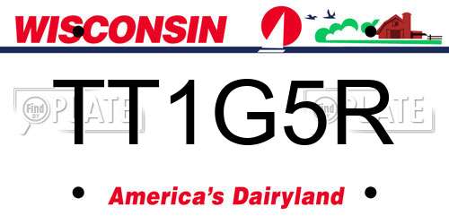 TT1G5R Wisconsin License Plate