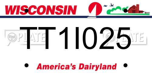 TT1I025 Wisconsin License Plate