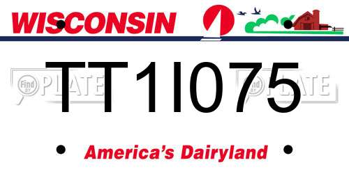 TT1I075 Wisconsin License Plate