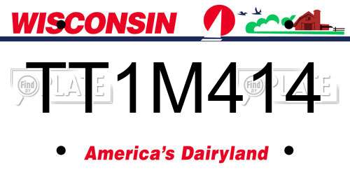 TT1M414 Wisconsin License Plate