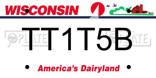 TT1T5B Wisconsin License Plate