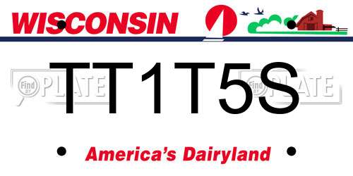 TT1T5S Wisconsin License Plate