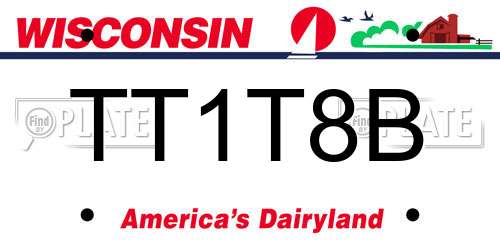 TT1T8B Wisconsin License Plate