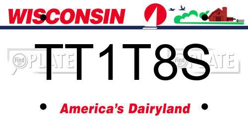 TT1T8S Wisconsin License Plate