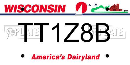 TT1Z8B Wisconsin License Plate