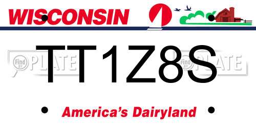 TT1Z8S Wisconsin License Plate