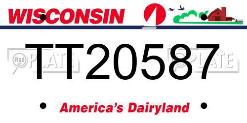 TT20587 Wisconsin License Plate