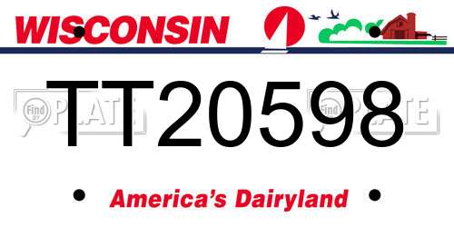 TT20598 Wisconsin License Plate
