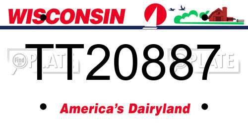 TT20887 Wisconsin License Plate