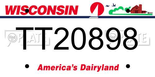 TT20898 Wisconsin License Plate