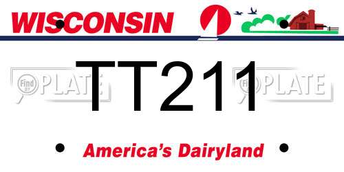 TT211 Wisconsin License Plate