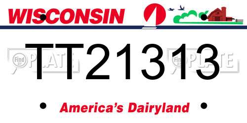 TT21313 Wisconsin License Plate