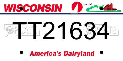 TT21634 Wisconsin License Plate