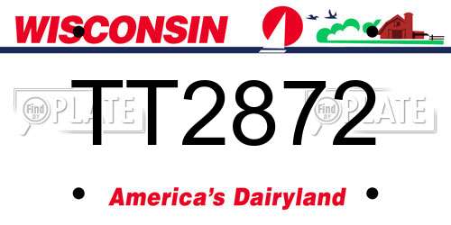 TT2872 Wisconsin License Plate