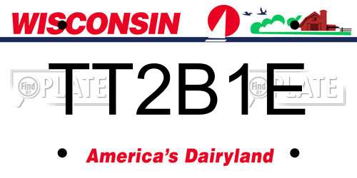 TT2B1E Wisconsin License Plate