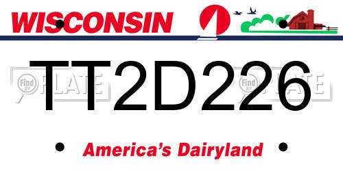TT2D226 Wisconsin License Plate