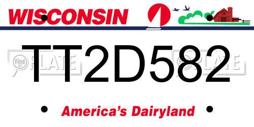 TT2D582 Wisconsin License Plate