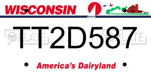TT2D587 Wisconsin License Plate