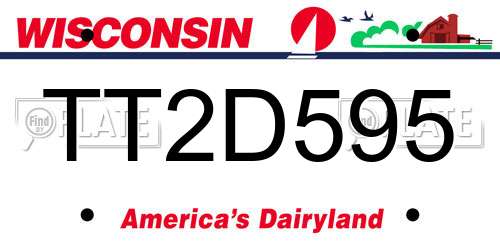 TT2D595 Wisconsin License Plate