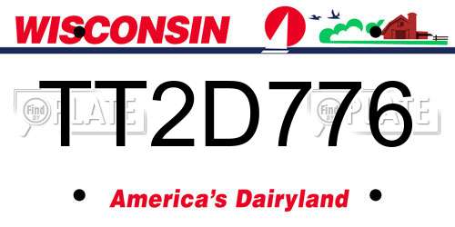 TT2D776 Wisconsin License Plate