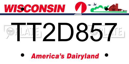 TT2D857 Wisconsin License Plate