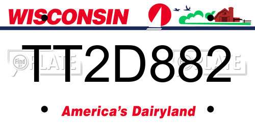 TT2D882 Wisconsin License Plate
