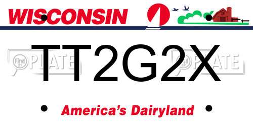 TT2G2X Wisconsin License Plate