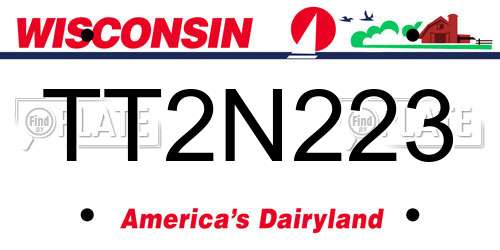 TT2N223 Wisconsin License Plate
