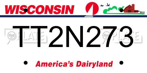 TT2N273 Wisconsin License Plate