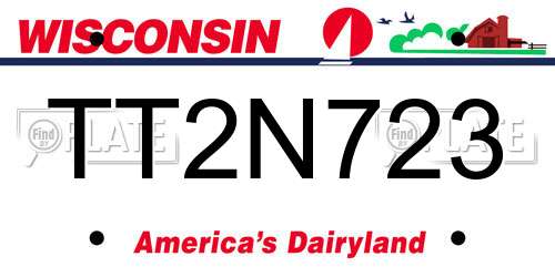 TT2N723 Wisconsin License Plate